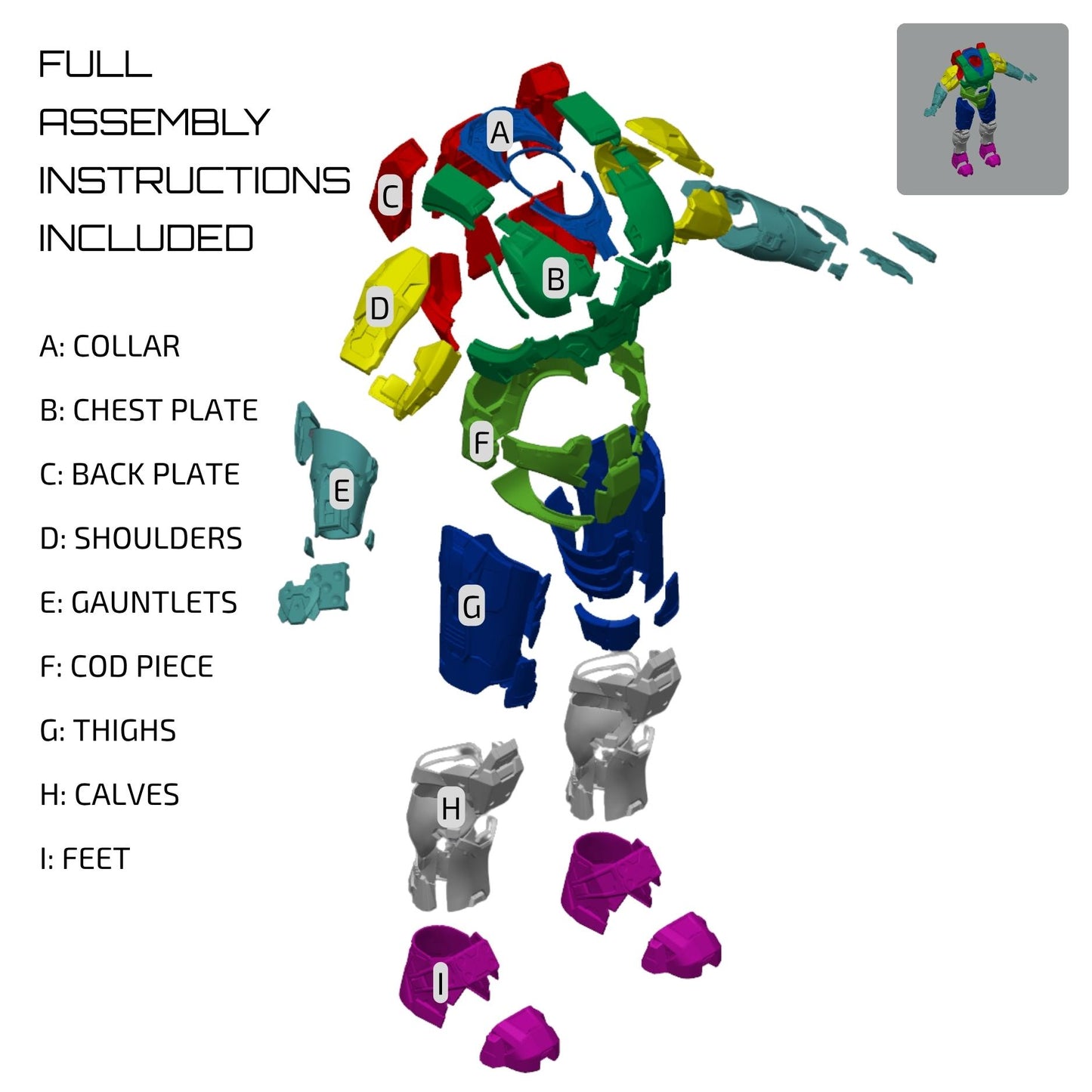 Halo 3: Masterchief MK6 Full Armour Set DIY Set - Prop or Cosplay